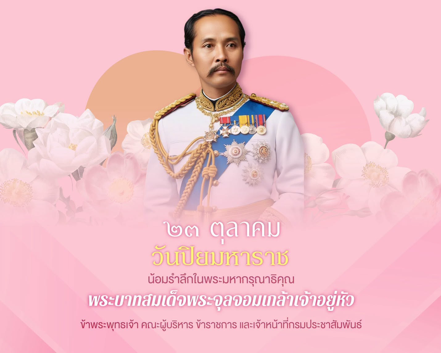 ๒๓ ตุลาคม วันคล้ายวันสวรรคตพระบาทสมเด็จพระจุลจอมเกล้าเจ้าอยู่หัว &ldquo;พระปิยมหาราช&rdquo;